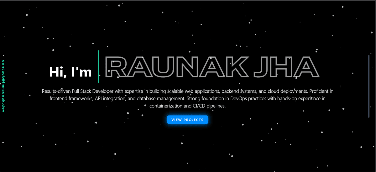 Raunak Kumar Jha - Portfolio Website