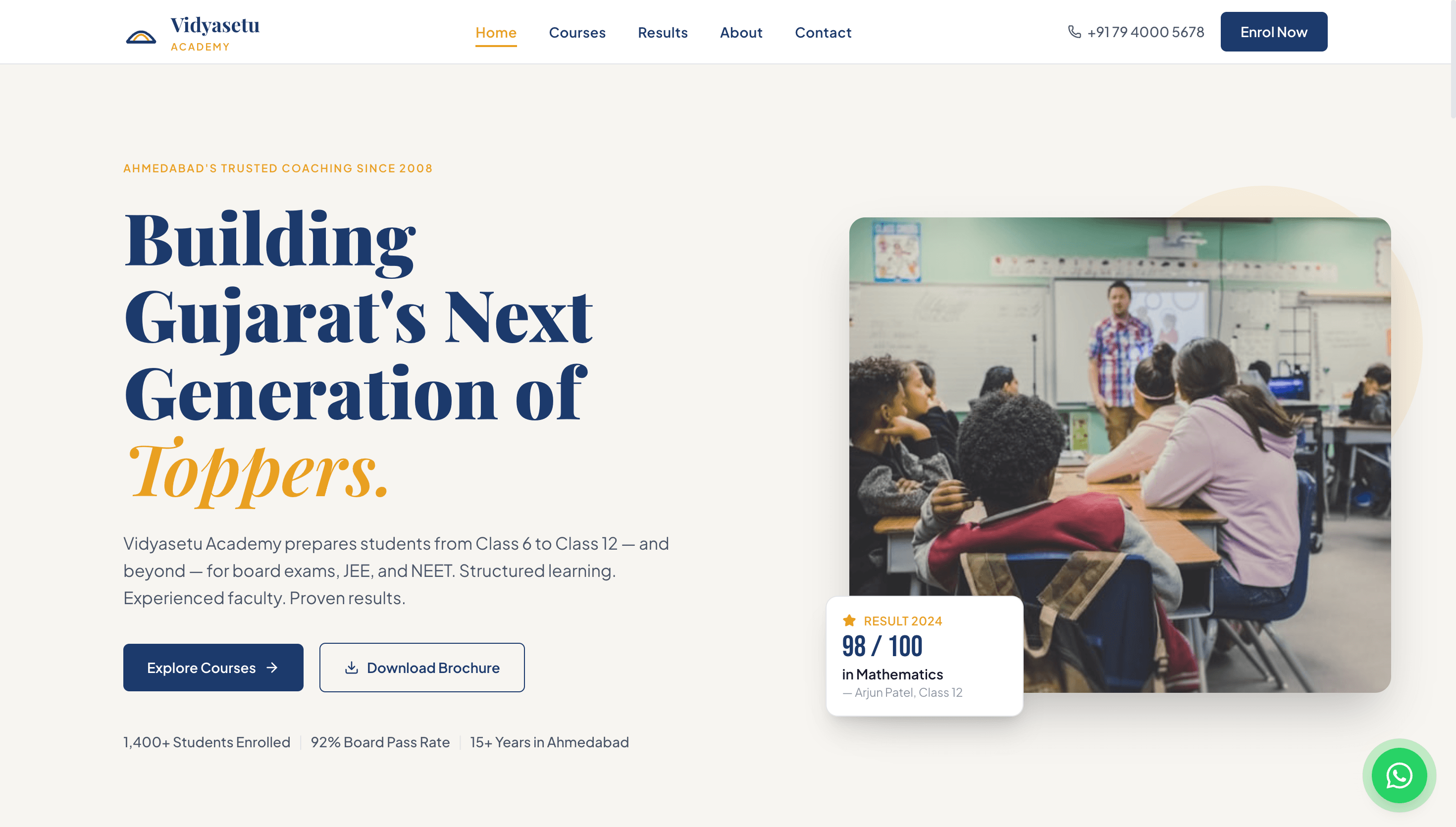 Vidyasetu Academy — Coaching & Tuition Institute Website